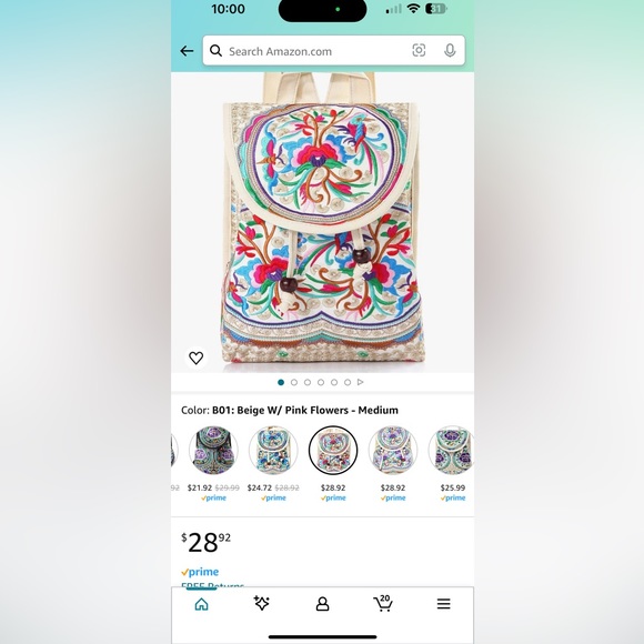 🥳HP🥳Goodhan Vintage Embroidered Backpack Purse - Picture 5 of 5